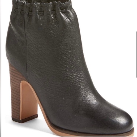 See By Chloe Jane Leather Block Heel Booties - Picture 5 of 6